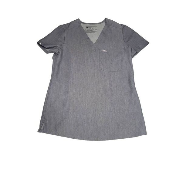 Figs Scrub Set Light Gray Casma 3 Pocket Women's XXS Top & XS Bottom Cargo Pants - Picture 1 of 12
